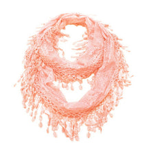 Load image into Gallery viewer, Fashion Lace Tassel Sheer Infinity Lightweight Scarf
