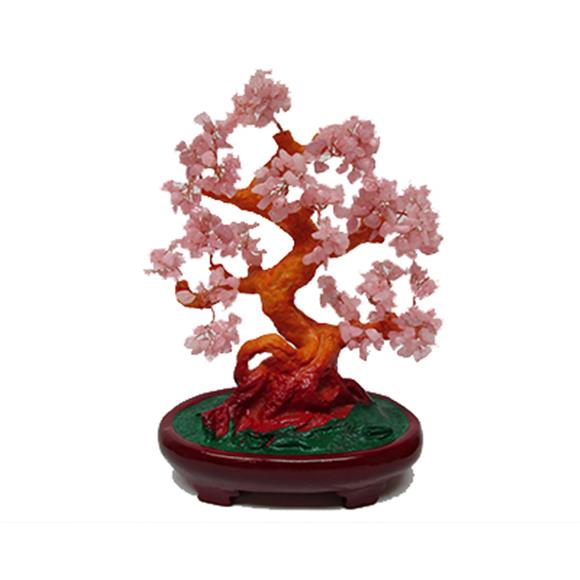 PINK QUARTZ GEM TREE