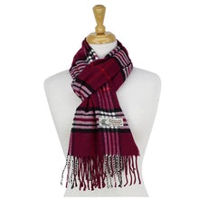 Load image into Gallery viewer, Plaid Cashmere Feel Scarf 12-pack Grape Burgundy
