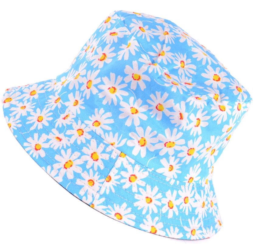 Reversible Printed Bucket Hat - Sky Blue
