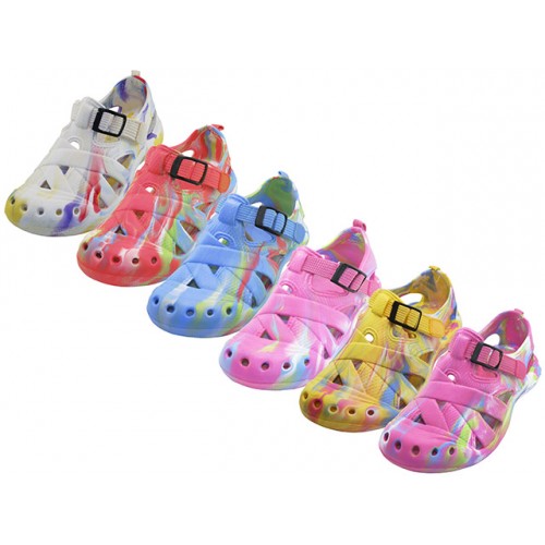 Wholesale Women's Ty-Dyed Light Weight Super Soft Velcro Sandals (*Asst.6 Colors)