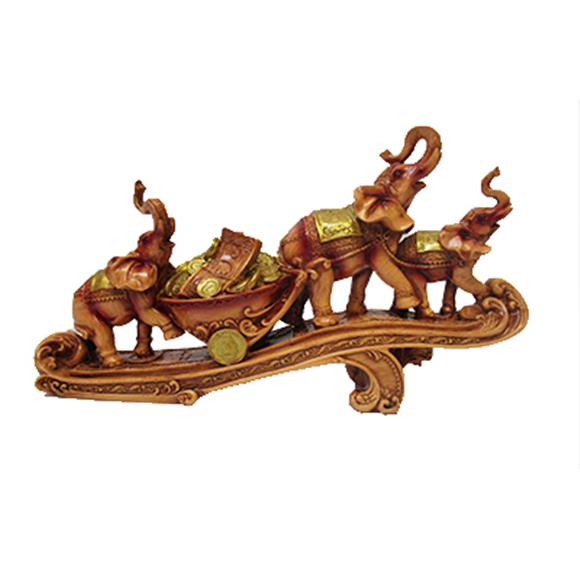 3 ELEPHANTS W/CHARIOT ON BRIDGE