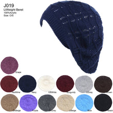 Load image into Gallery viewer, 12-pack Wholesale Beret Hat Light Knit Hat High Quality
