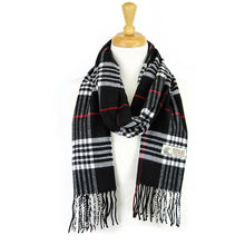 Load image into Gallery viewer, Plaid Cashmere Feel Scarf 12-pack Black
