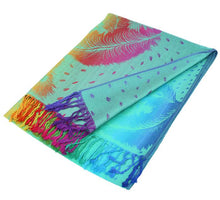 Load image into Gallery viewer, Colorful Peacock Feathers Pashmina Scarf Shawls (Sold by Dozen)
