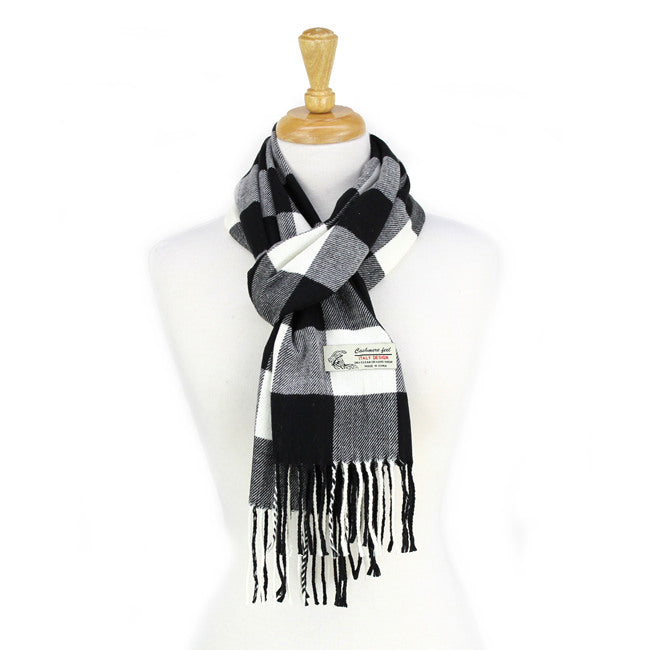 Checkers Cashmere Feel Scarf 12-pack Black/white