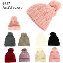 Load image into Gallery viewer, 12-pack Wholesale Beanie Hat Winter Pompom Knit Hat
