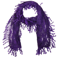 Load image into Gallery viewer, Fashion Lace Tassel Sheer Oblong Lightweight Scarf
