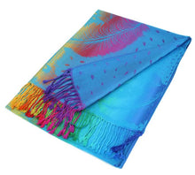 Load image into Gallery viewer, Colorful Peacock Feathers Pashmina Scarf Shawls (Sold by Dozen)
