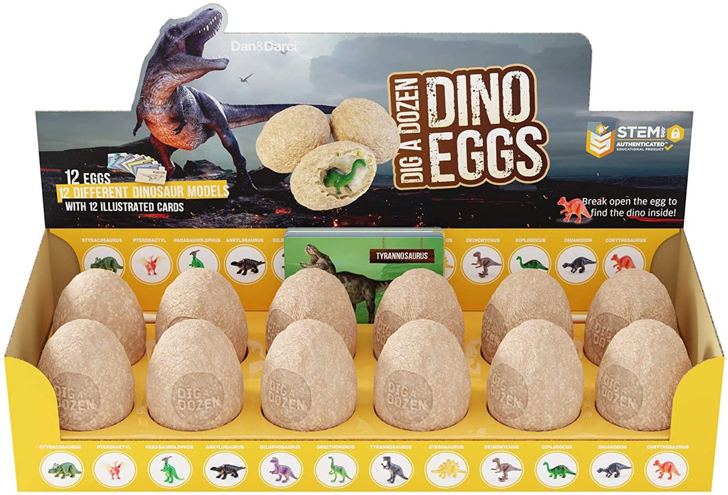 One Dozen Dinosaur Fossil Egg Digging Kit   (available for purchase in increments of 1)