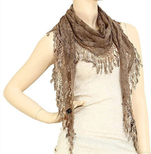 Load image into Gallery viewer, Fashion Lace Tassel Sheer Triangle Lightweight Scarf
