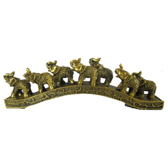 7 GOLD ELEPHANTS ON BRIDGE