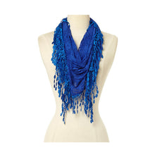 Load image into Gallery viewer, Fashion Lace Tassel Sheer Triangle Lightweight Scarf
