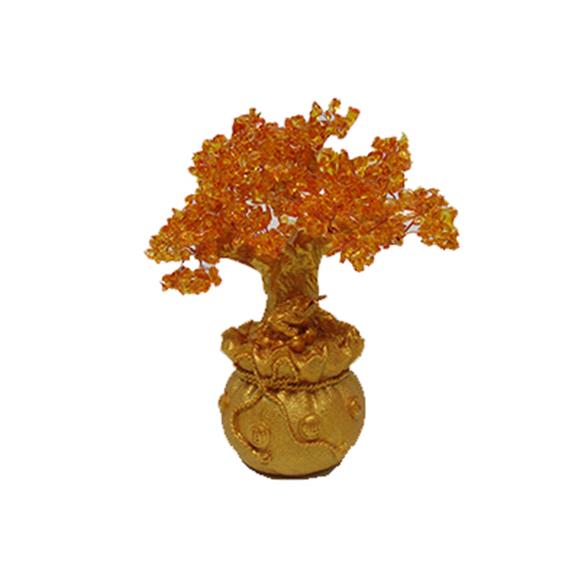 CITRINE GEM TREE W/MONEY TOAD