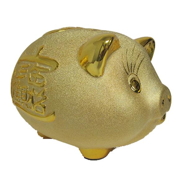 8″ GOLD PIGGY BANK