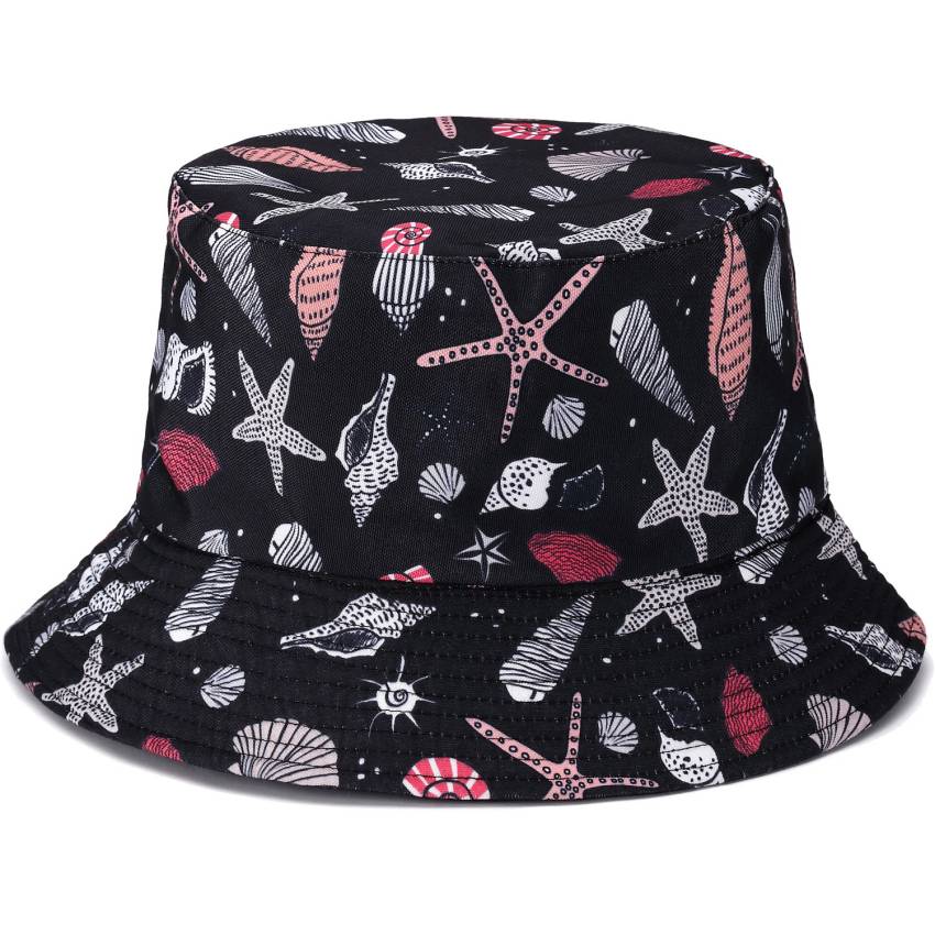 Reversible Printed Bucket hat Black