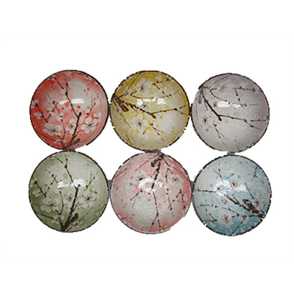 6PC BOWL SET COLORFUL CHERRY BLOSSOM DESIGNS