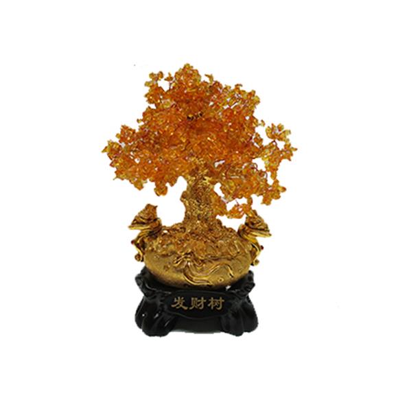 CITRINE GEM TREE W/2 MONEY TOADS