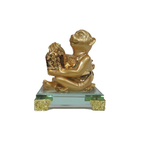 4″ GOLD MONKEY W/ CRYSTAL BASE