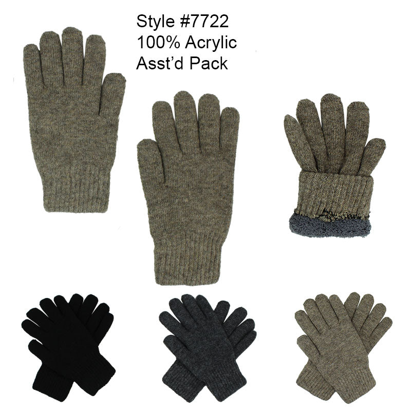 12-pack Wholesale Knitted Men's Heavy Winter Gloves