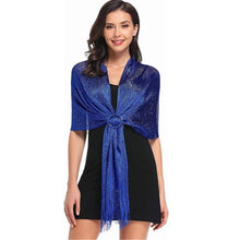 Load image into Gallery viewer, Lightweight Metallic Fish Net Scarf, Party Scarf
