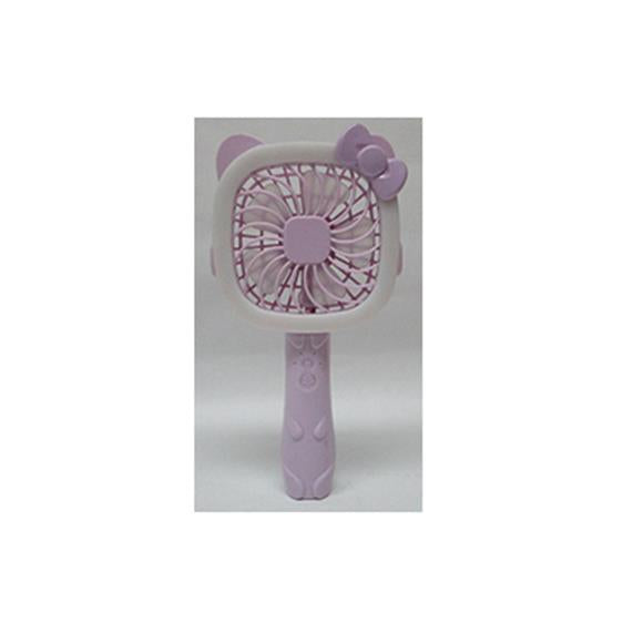 PORTABLE FOLDABLE PURPLE KITTY FAN (RECHARGEABLE)