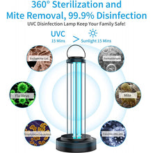 Load image into Gallery viewer, UV Light Sanitizer &amp; UV Sterilizer Lamp Kill harmful germs, bacteria and viruses. 110V 60W Light with Timer Function &amp; Remote covering 430sqf 60W 30min
