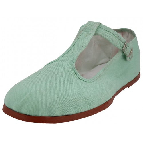 Wholesale Women's T-Strap Cotton Upper Classic Mary Jane Shoes (*Aqua Mint)