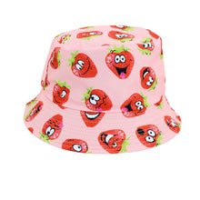 Load image into Gallery viewer, Reversible Straw Berry Printed Bucket Hat
