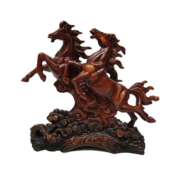 2 HORSES WOODEN COLOR