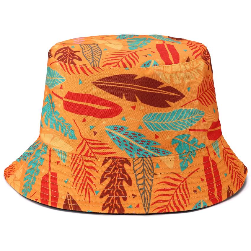 Reversible Printed Bucket hat Mustard