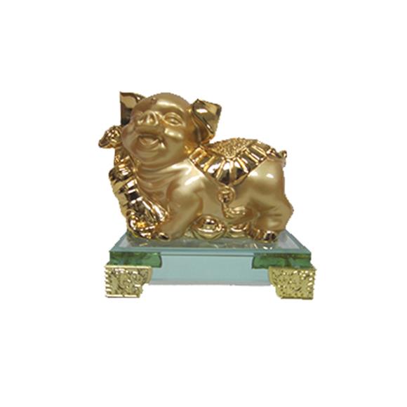 3.75″ GOLD PIG W/ CRYSTAL BASE