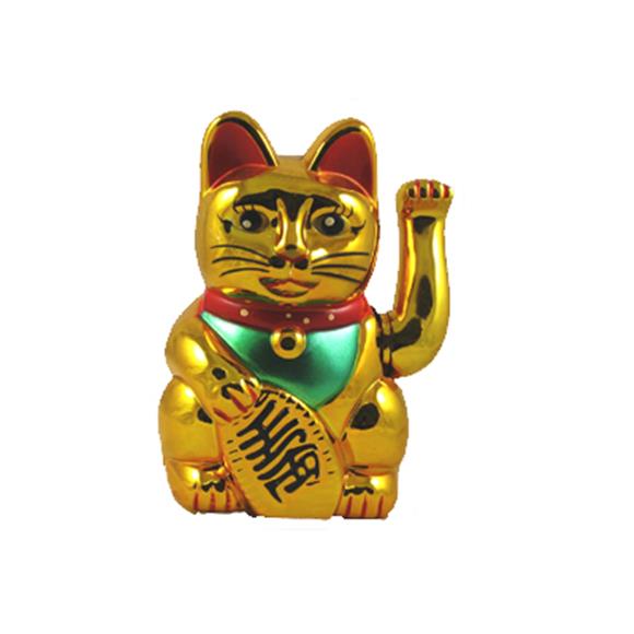5″ GOLD PLASTIC WAVING CAT