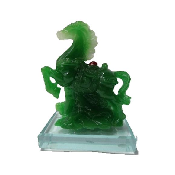 GREEN HORSE ON CRYSTAL BASE