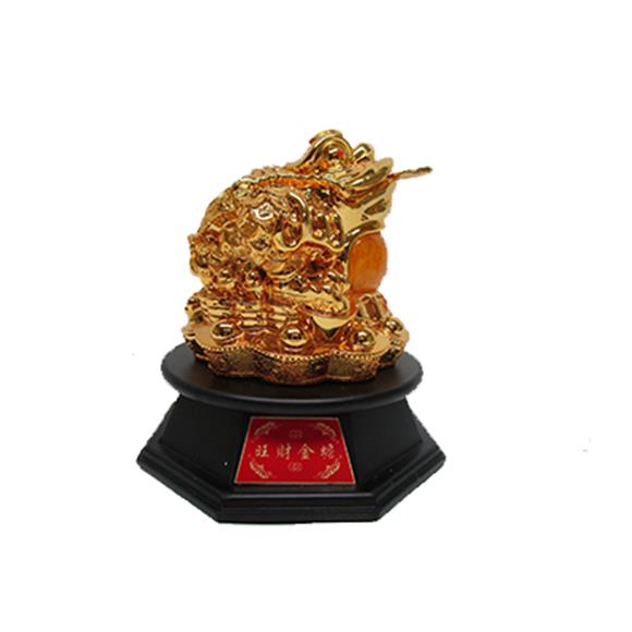 GOLD MONEY TOAD ON ROTATING BASE