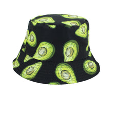 Load image into Gallery viewer, Reversible Avocado Printed Bucket Hat Black
