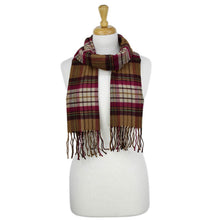Load image into Gallery viewer, Plaid Cashmere Feel Scarf 12-pack Brown/burgundy

