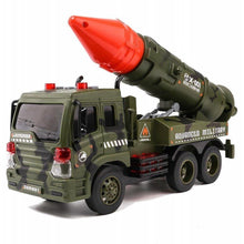 Load image into Gallery viewer, Friction Powered Military Missle Launcher Truck With Lights And Sound  (available for purchase in increments of 1)

