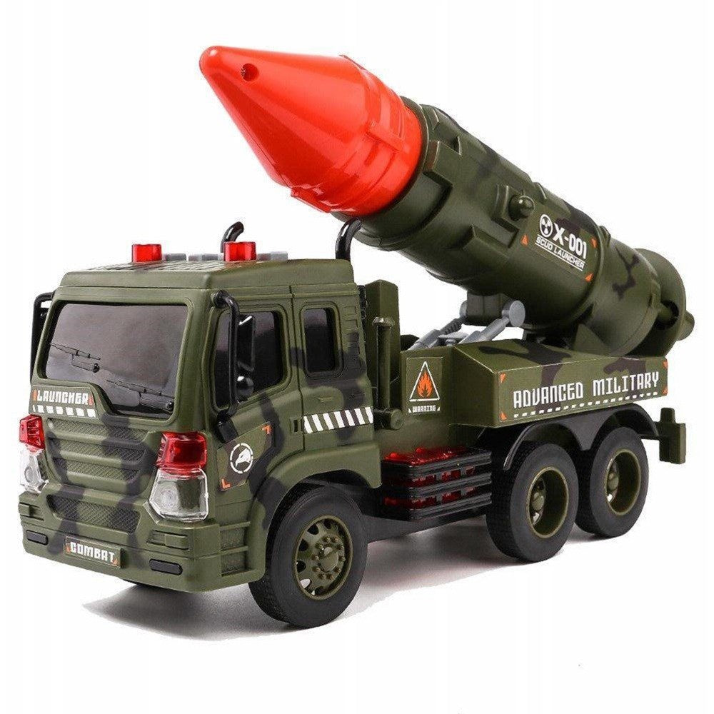 Friction Powered Military Missle Launcher Truck With Lights And Sound  (available for purchase in increments of 1)