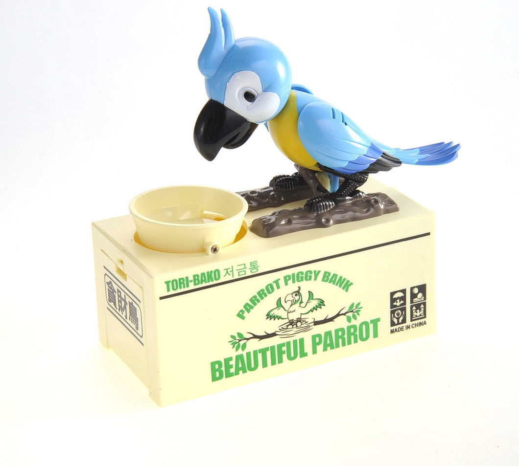 Parrot Coin Bank (Blue)  (available for purchase in increments of 1)