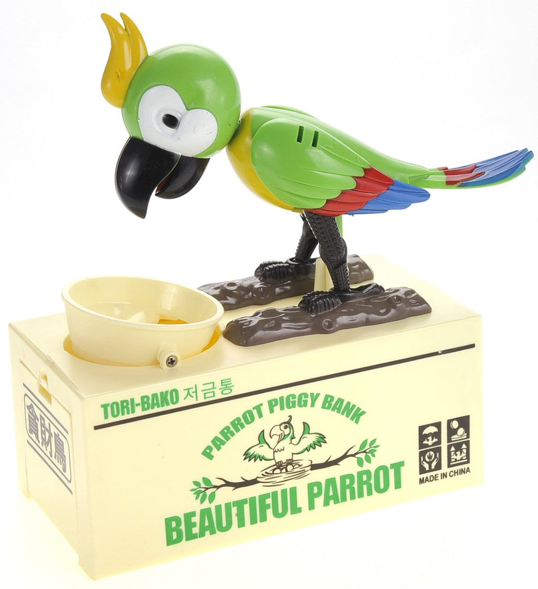 Parrot Coin Bank (Green)  (available for purchase in increments of 1)