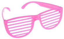 Load image into Gallery viewer, Plastic Shutter Shades Glasses (12Pairs/PK, Purple,Blue,Green, And Pink)  (available for purchase in increments of 1)
