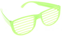 Load image into Gallery viewer, Plastic Shutter Shades Glasses (12Pairs/PK, Purple,Blue,Green, And Pink)  (available for purchase in increments of 1)
