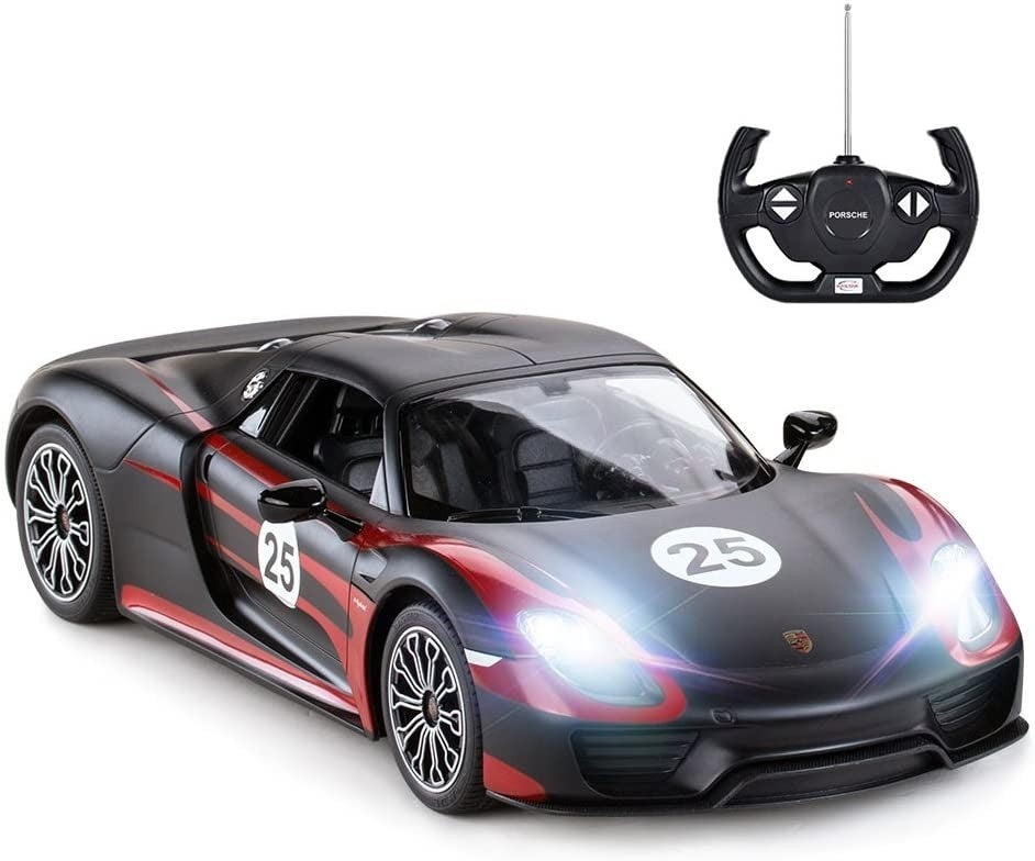 Porsche RC Car, 1:14 Porsche 918 Spyder RC Car | Porsche Toy Car For Kids (Black)  ( available for purchase in increments of 1 )