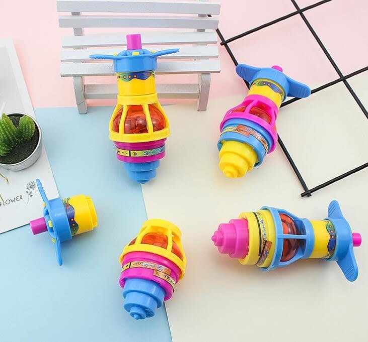 UFO Spinning Tops With LED Lights (15 Tops Per Pack)  (available for purchase in increments of 1)