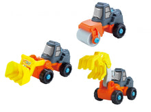 Load image into Gallery viewer, 3-In-1 Take-A Part Construction Toy Truck With Power Tool (Bulldozer + Excavator + Roller)  (available for purchase in increments of 1)
