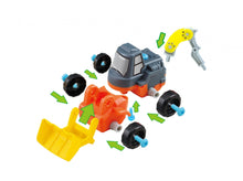 Load image into Gallery viewer, 3-In-1 Take-A Part Construction Toy Truck With Power Tool (Bulldozer + Excavator + Roller)  (available for purchase in increments of 1)
