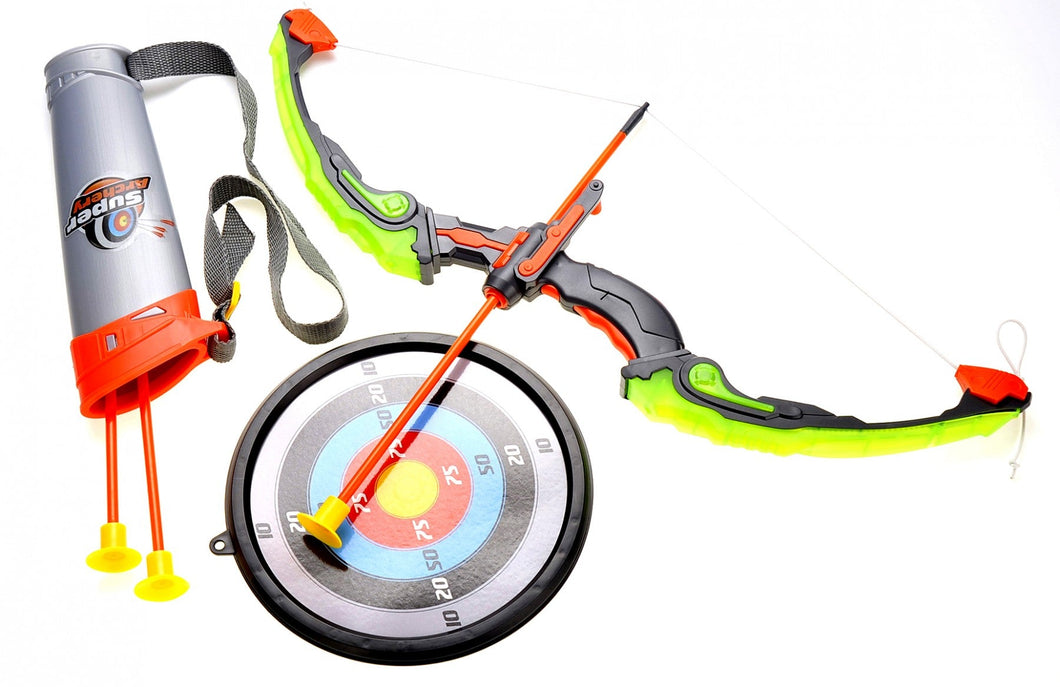 Bow And Arrow Playset With Quiver And Target (Green)   (available for purchase in increments of 1)