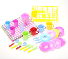 Load image into Gallery viewer, Play Dishes Kitchen Wash And Dry Tea Playset 27pcs
