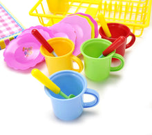 Load image into Gallery viewer, Play Dishes Kitchen Wash And Dry Tea Playset 27pcs
